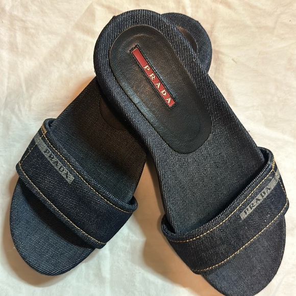 Prada Denim slide size 8.5 - Picture 1 of 4
